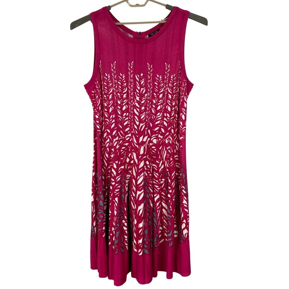 Nic + Zoe 3X Pink Sleeveless Fit and Flare Dress Cotton Blend